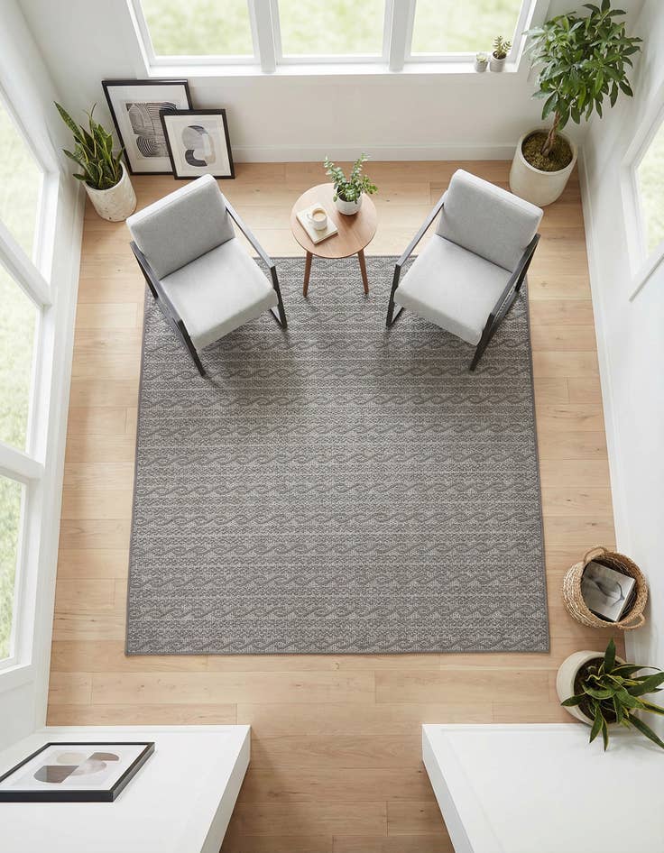 Detail image of 6' x 6' Washable Modern Indoor / Outdoor Square Rug