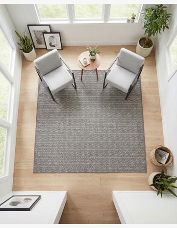 6' x 6' Easy-Clean Modern Indoor / Outdoor Square Rug
