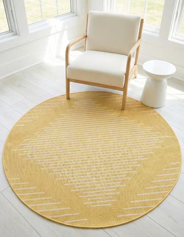 4' x 4' Easy-Clean Modern Indoor / Outdoor Round Rug