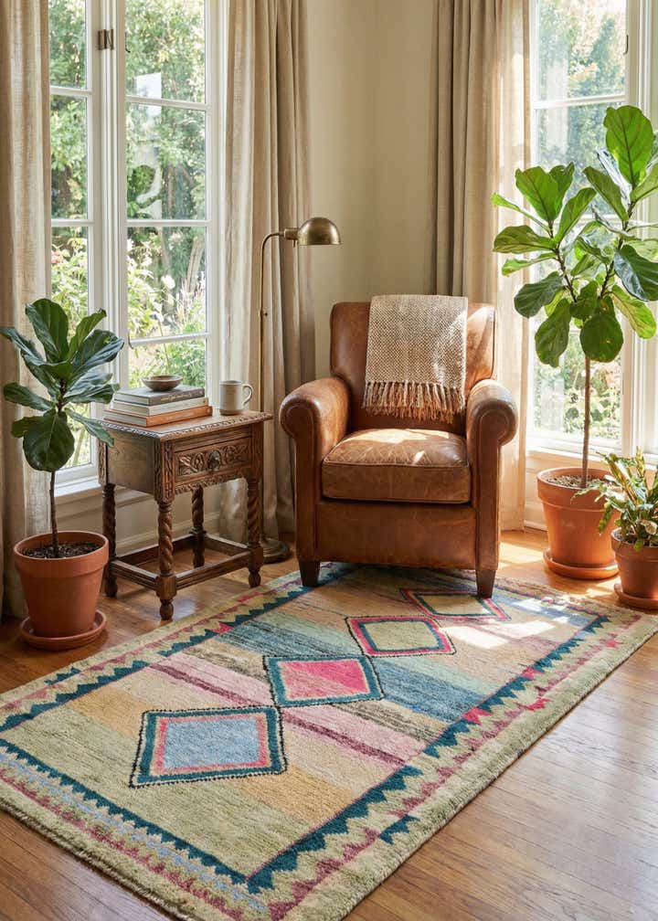3' 3 x 5' Hand Knotted Oushak Wool Rug