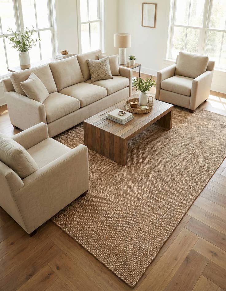 Detail image of 9' x 12' Handmade Tweed Braided Jute Rug