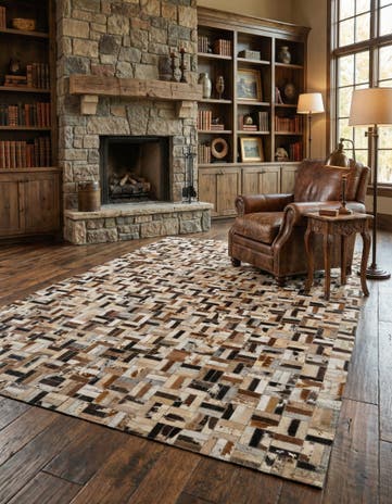 5' 1 x 8' 1 Cowhide - Patchwork Rug