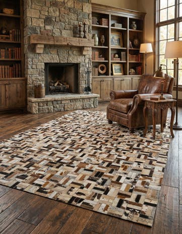 5' 1 x 8' 1 Cowhide - Patchwork Rug