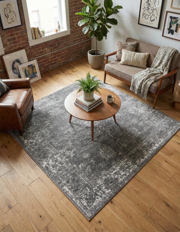 Dark Gray Monte Carlo Square Rug