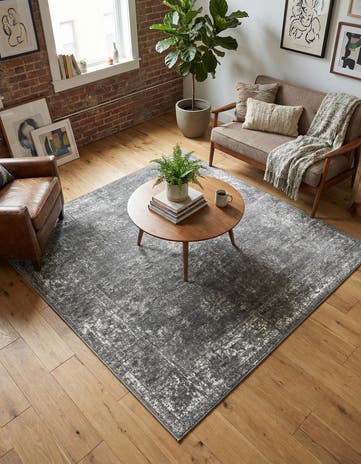 Dark Gray Monte Carlo Square Rug