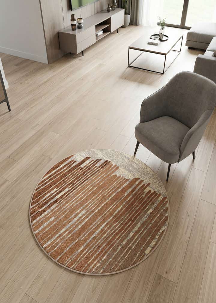 4' x 4' Easy-Clean Modern Indoor / Outdoor Round Rug