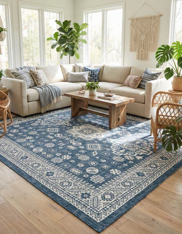 10' x 10' Easy-Clean Aztec Indoor / Outdoor Square Rug