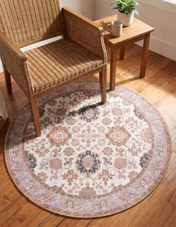 3' 6 x 3' 6 Washable Timeless Round Rug