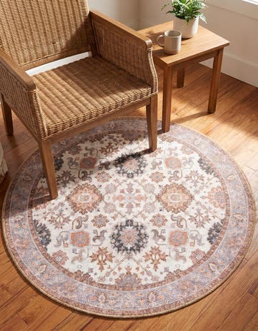 3' 6 x 3' 6 Washable Timeless Round Rug