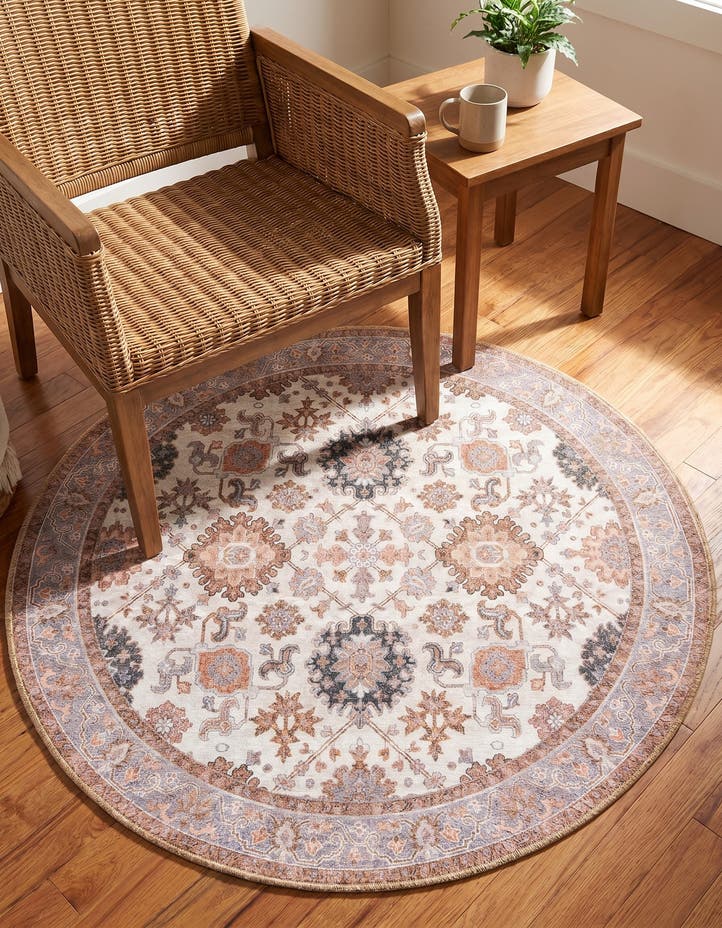 3' 6 x 3' 6 Washable Timeless Round Rug