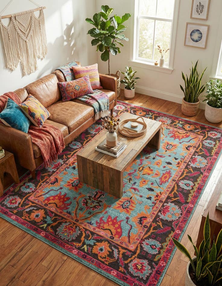 Detail image of 7' x 10' Washable Fleur Rug