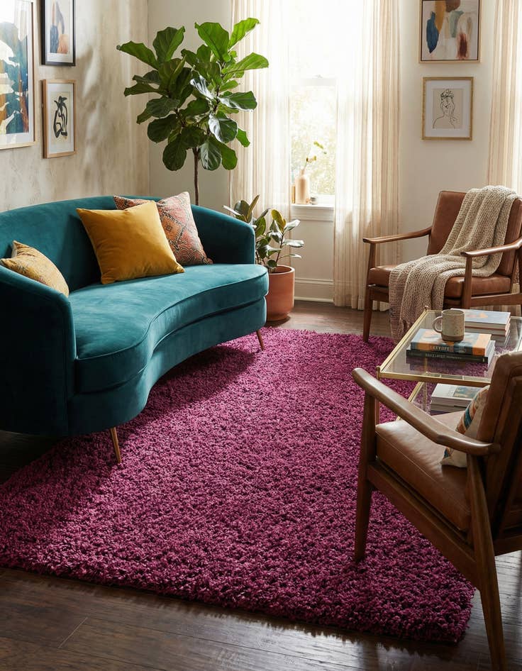 Detail image of 6' x 9' Solid Shag Rug