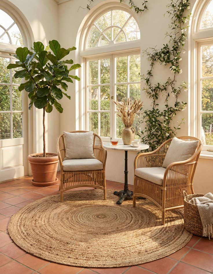 Detail image of 6' 1 x 6' 1 Handmade Braided Jute Round Rug