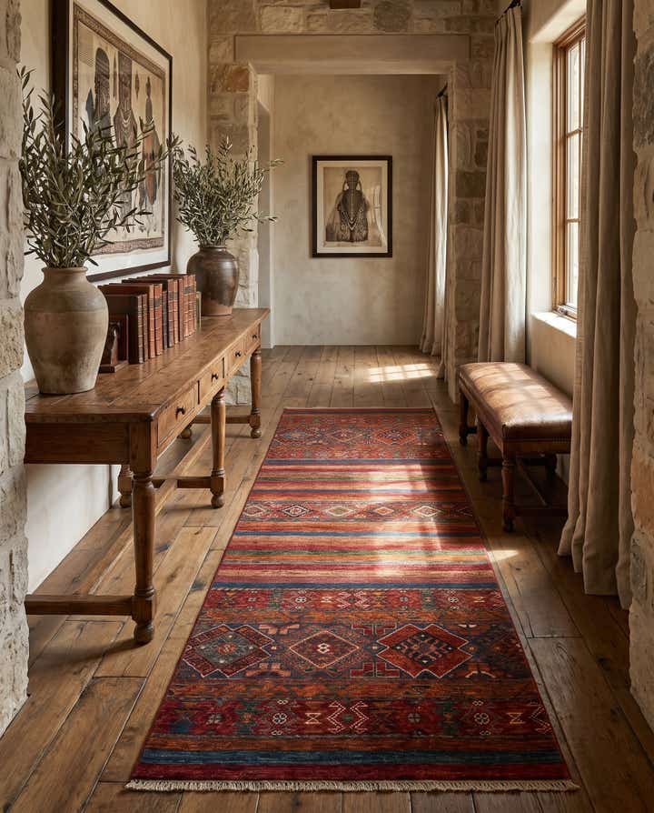 75cm x 205cm Hand Knotted Kazak Runner Rug
