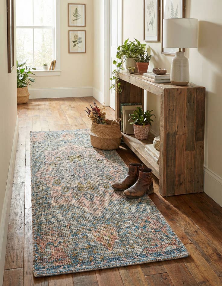 Detail image of 2' 2 x 6' 1 Hand Woven Chenille Jute Runner Rug