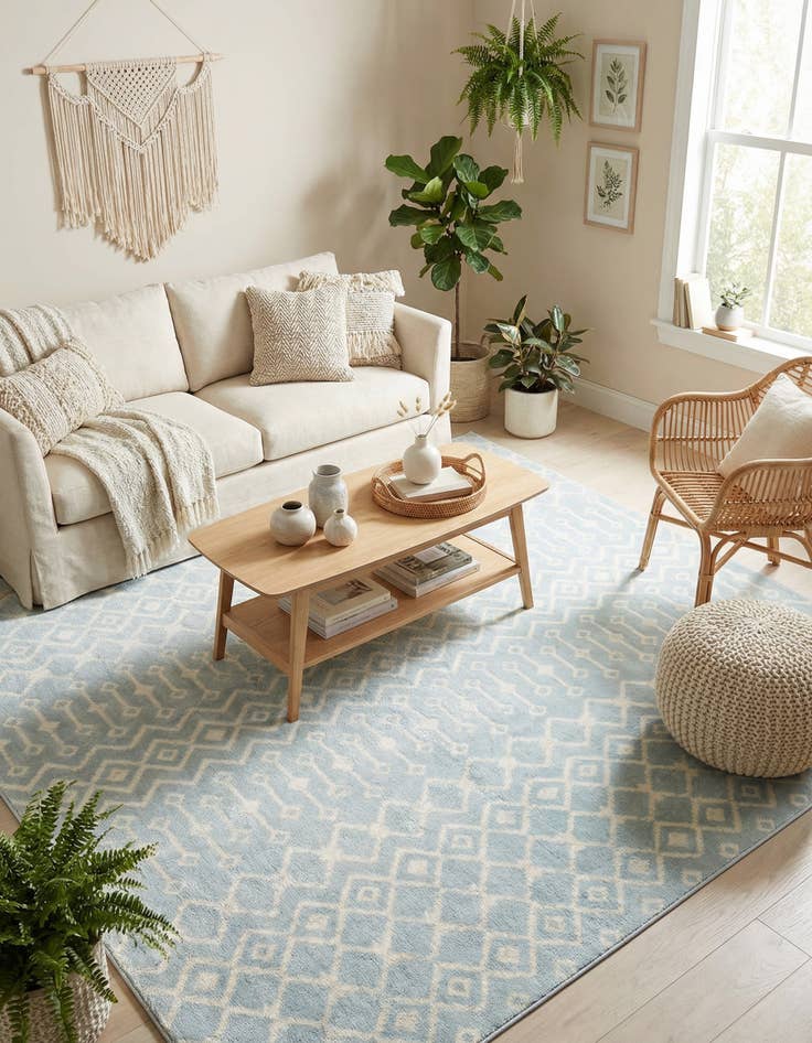 Detail image of 7' 10 x 7' 10 Kasbah Trellis Square Rug