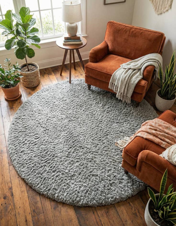 Detail image of 6' 7 x 6' 7 Infinity Shag Round Rug