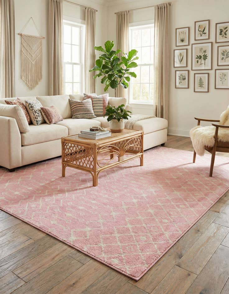 Detail image of 10' x 10' Moroccan Trellis Square Rug