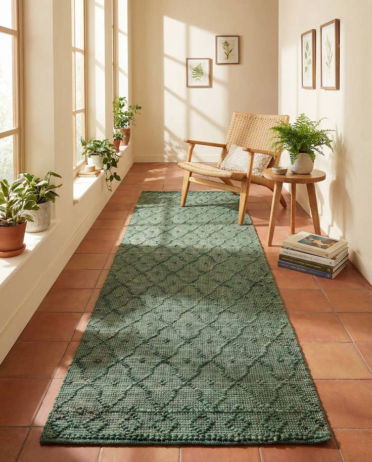 Detail image of 2' 7 x 9' 10 Hand Woven Larsa Jute Runner Rug