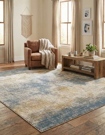 Blue Ivory Deepa Square Rug