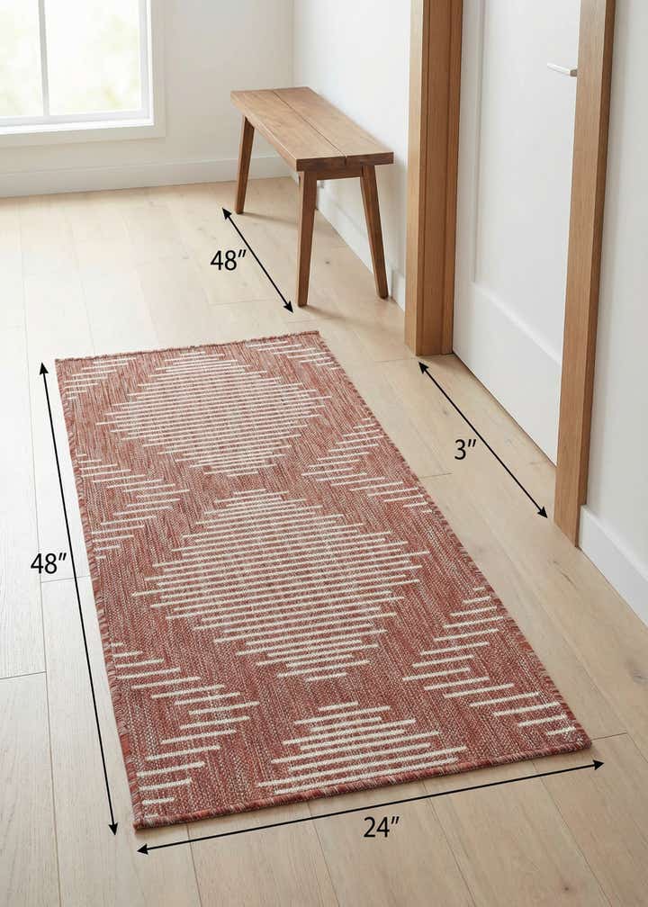 2' x 4' Easy-Clean Modern Indoor / Outdoor Runner Rug