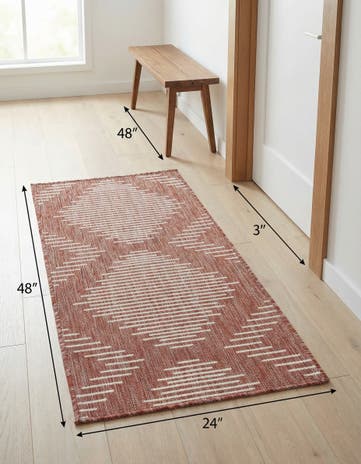 2' x 4' Easy-Clean Modern Indoor / Outdoor Runner Rug