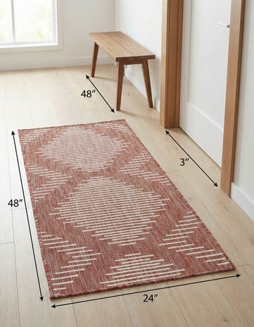 2' x 4' Easy-Clean Modern Indoor / Outdoor Runner Rug