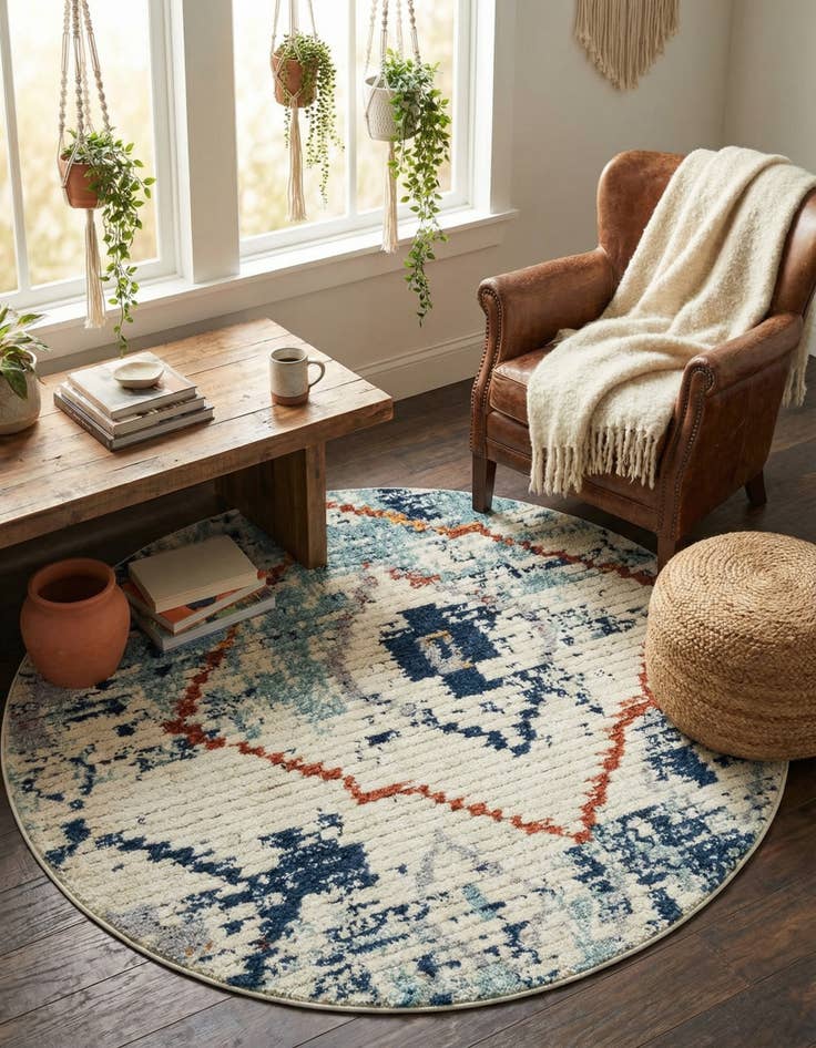 Detail image of 4' x 4' Morocco Round Rug