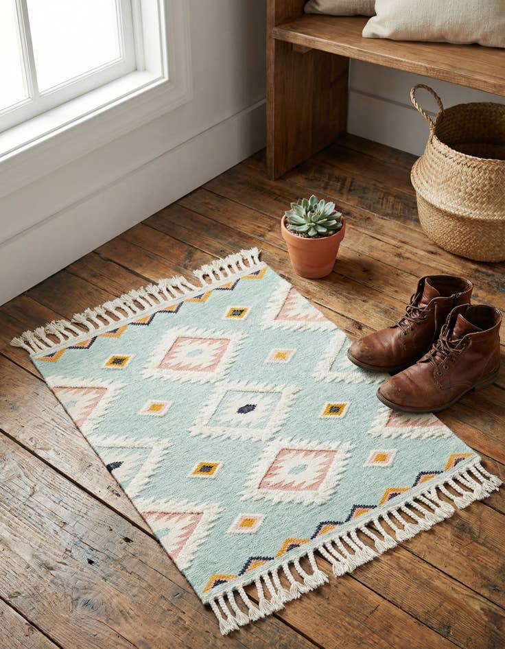 Detail image of 1' 6 x 1' 6 Hand Woven Arizona Wool Sample Rug