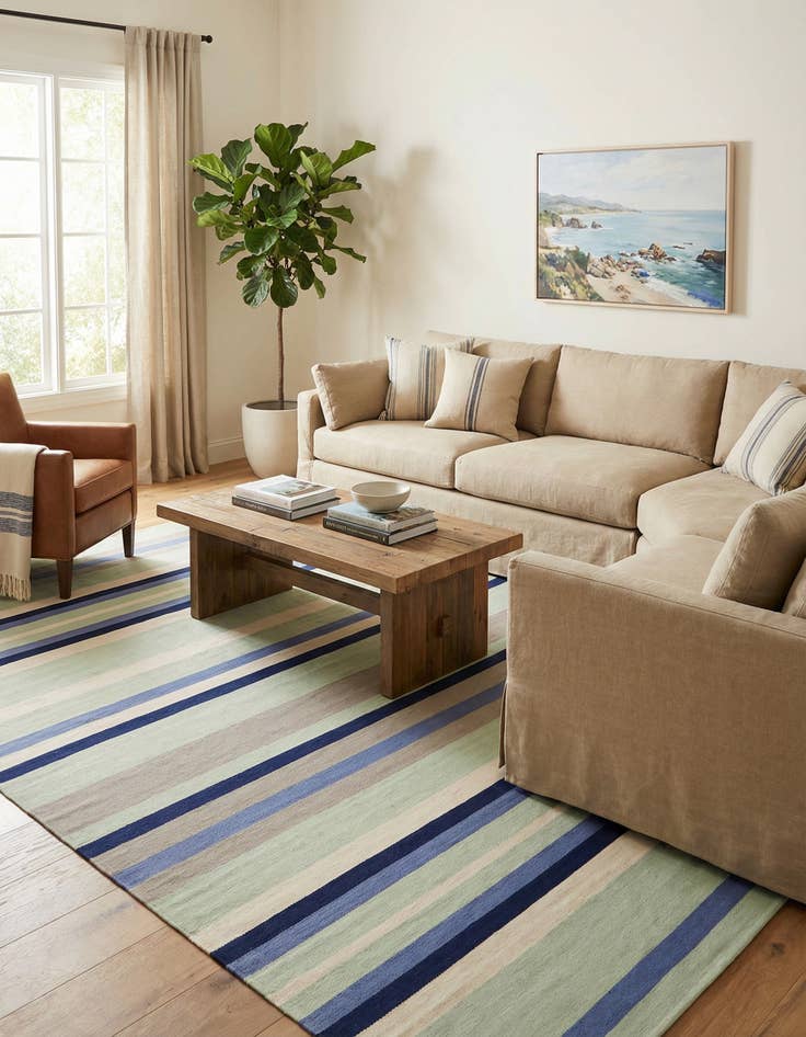 Detail image of 10' x 14' 1 Hand Woven Flatweave Cotton Dhurrie Rug