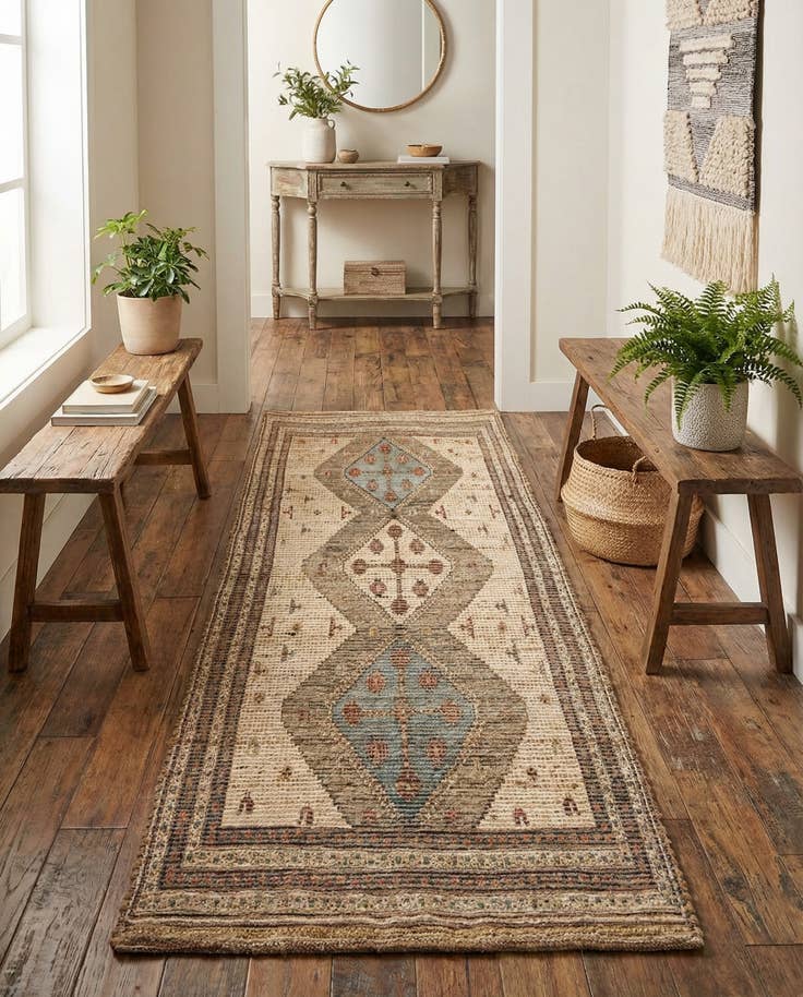 Detail image of 2' 2 x 6' 1 Chenille Jute Runner Rug
