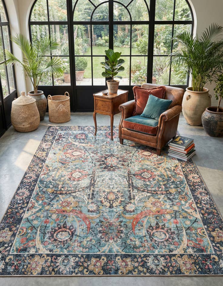 Detail image of 9' 5 x 13' 1 Washable Timeless Rug