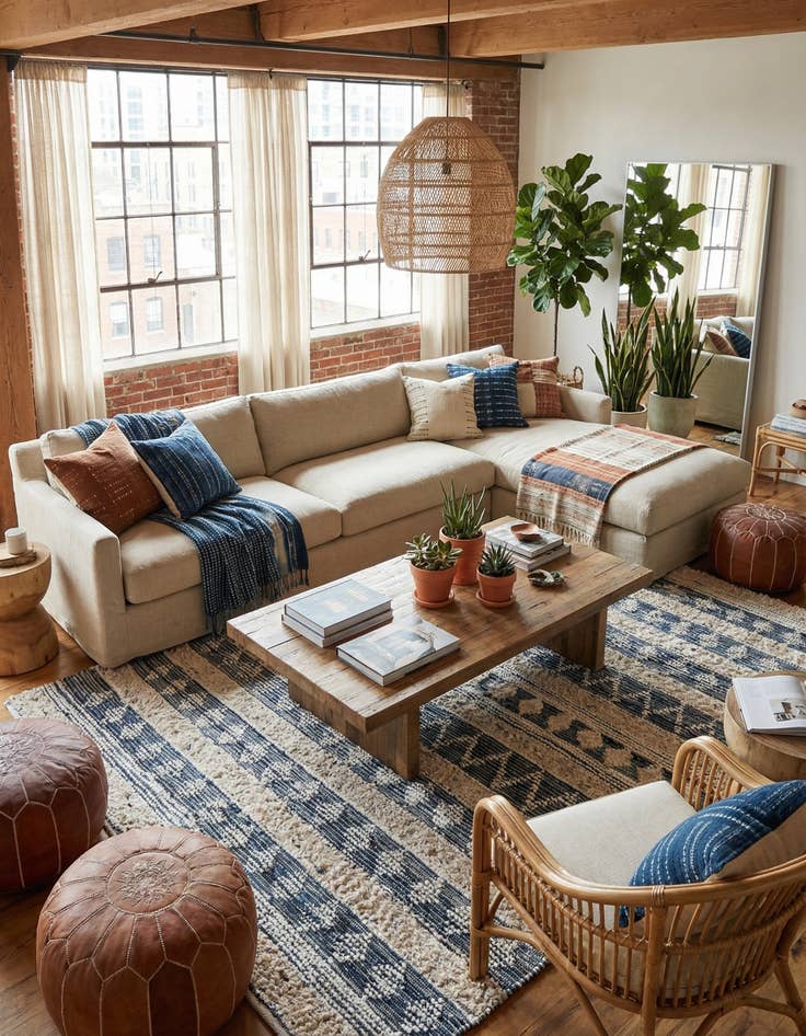 Detail image of 8' x 11'  Hand Woven Cotton Chindi Rug