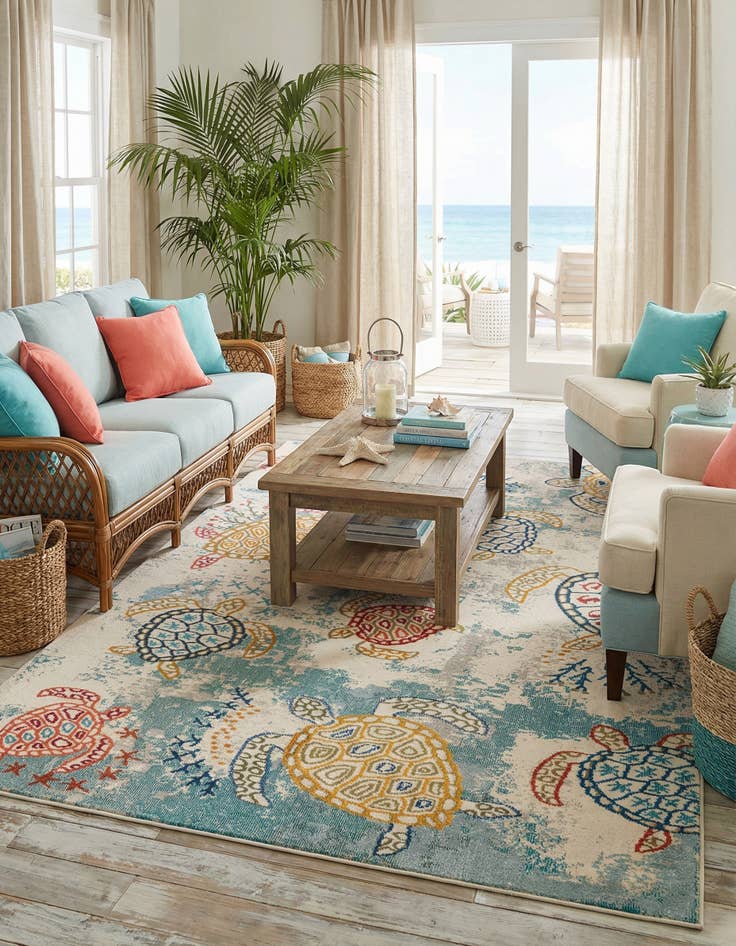 Detail image of 7' 10 x 11'  Washable Capri Rug