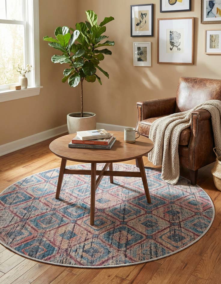 Detail image of 4' x 4'  Washable Sisu Round Rug