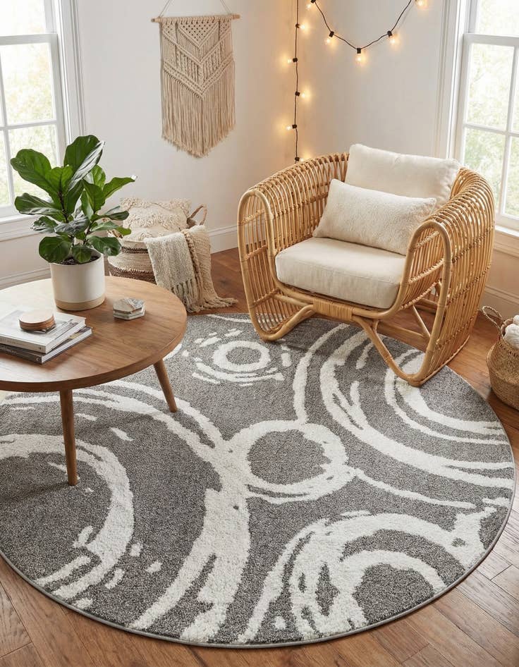 Detail image of 7' 10 x 7' 10 Boho Round Rug