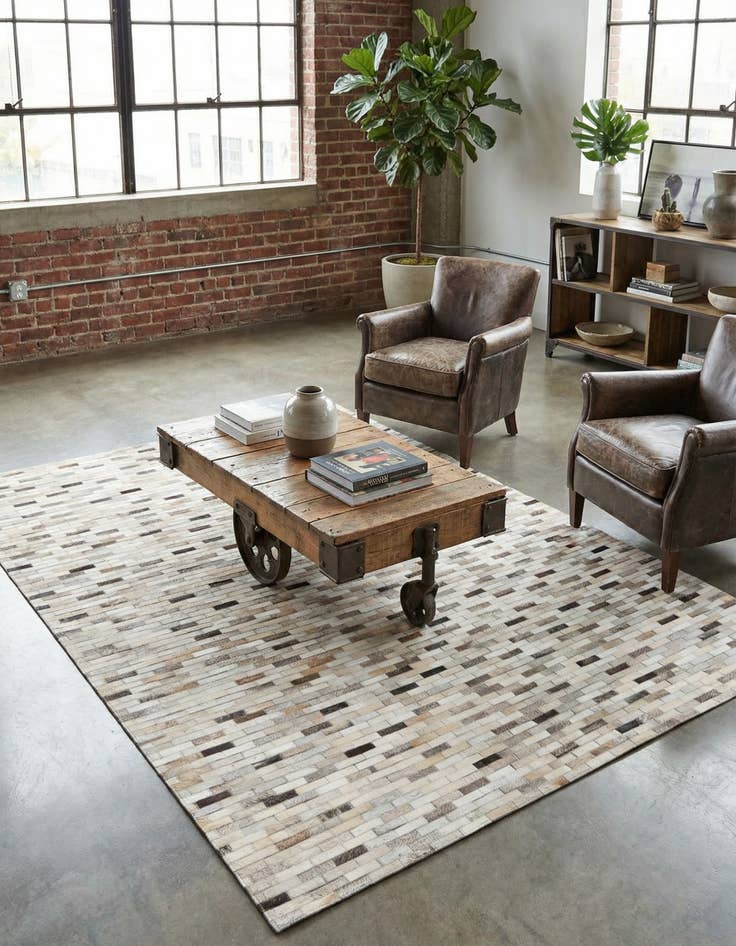 Detail image of 5' 9 x 7' 11 Cowhide Stocks Rug