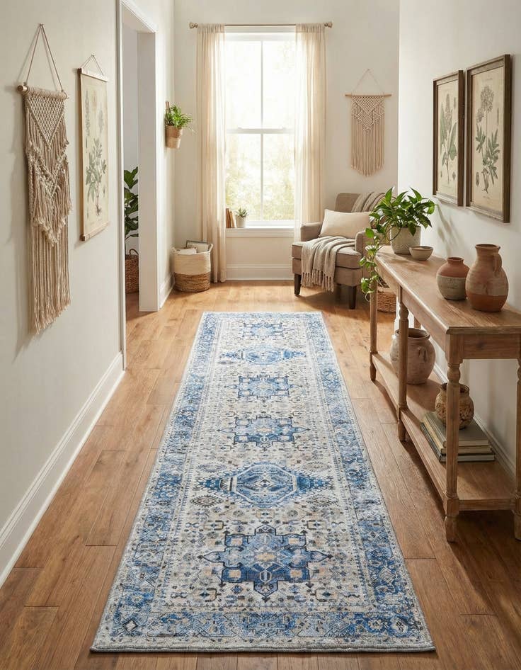 Detail image of 2' 7 x 10' Washable Yara Runner Rug