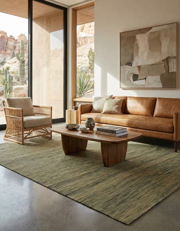 6' 9 x 9' 4 Hand Woven Kilim Modern Wool Rug