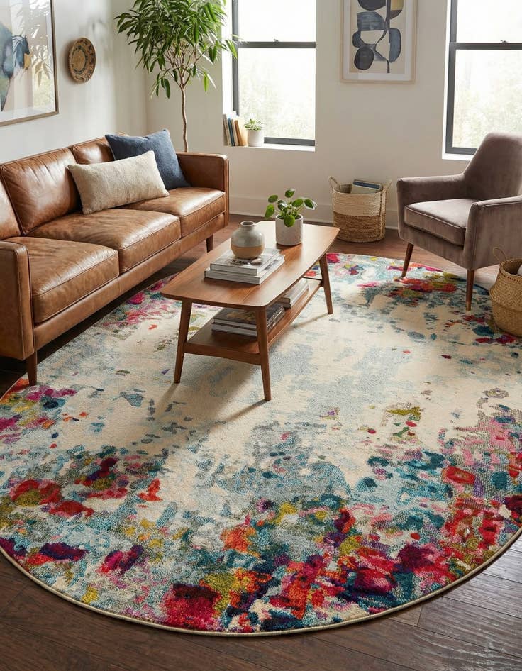 Detail image of 8' x 10'  Washable Spectrum Oval Rug