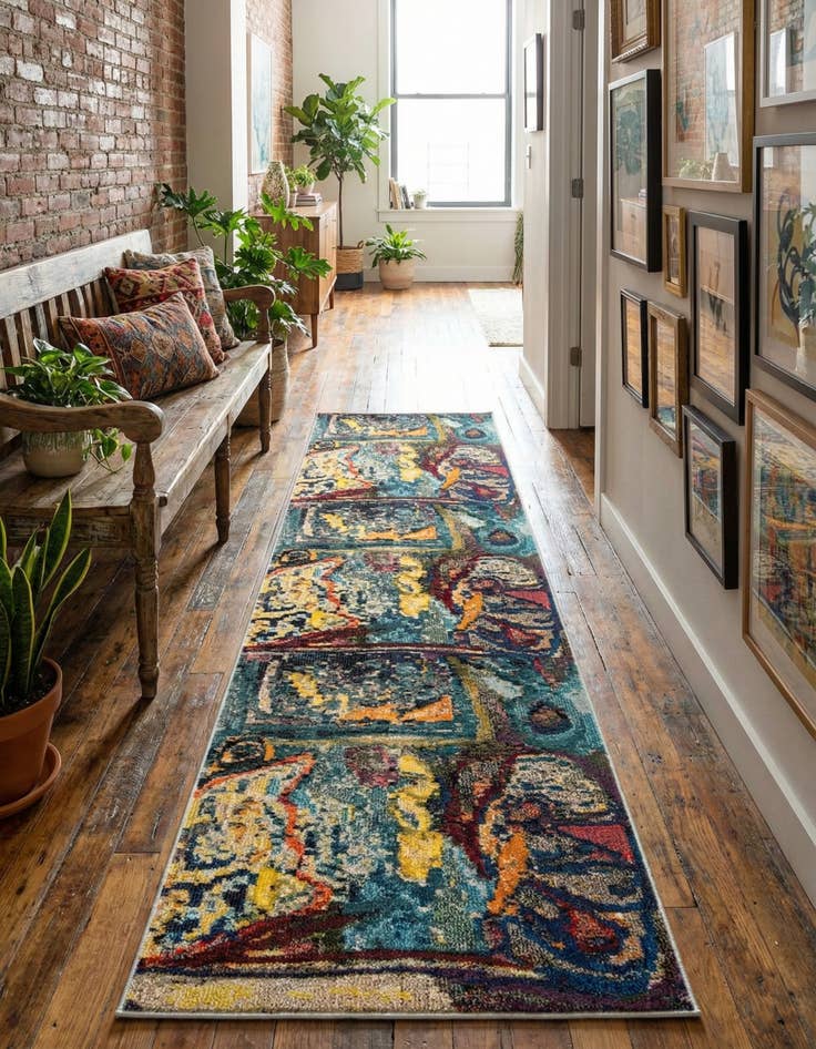 Detail image of 2' 7 x 12'  Washable Haerfest Runner Rug