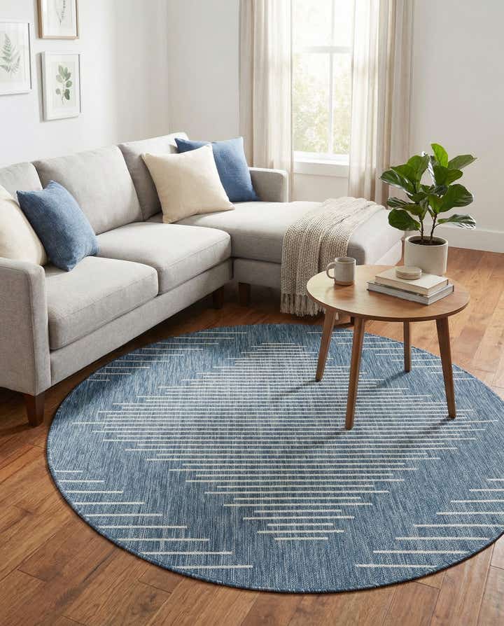 6' x 6' Easy-Clean Modern Indoor / Outdoor Round Rug