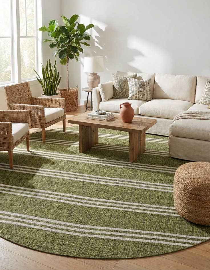 Detail image of 13' x 13'  Washable Jill Zarin Anguilla Indoor / Outdoor Round Rug