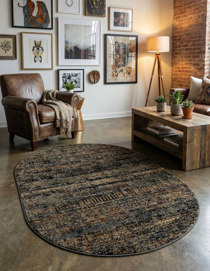 Detail image of  4' 1 x 6' 1 Saturn Oval Rug