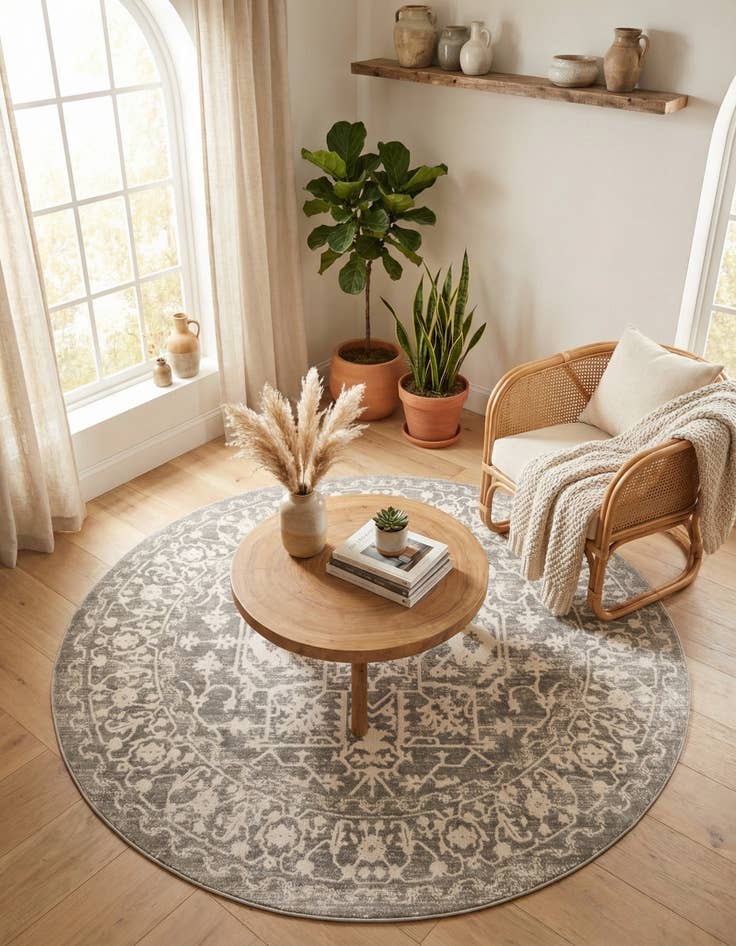 Detail image of 6' x 6' Modern Classical Round Rug