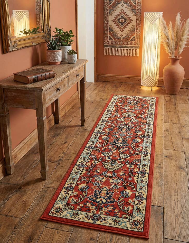 Detail image of 2' x 8' 2 Kashan Design Runner Rug