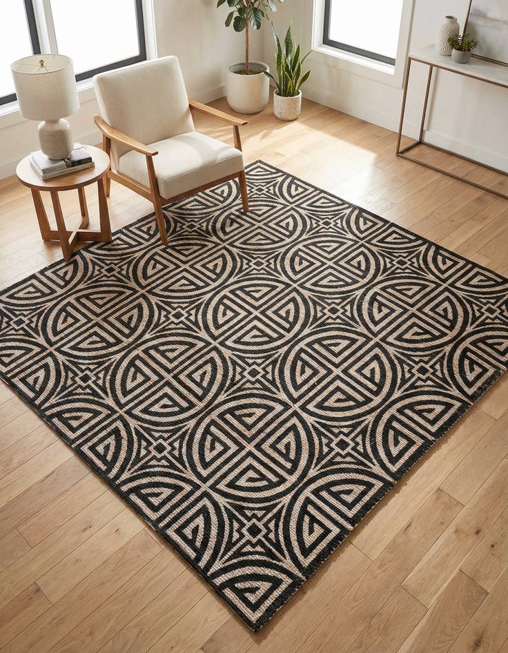 Detail image of 7' 10 x 7' 10  Hand Woven Chenille Jute Square Rug