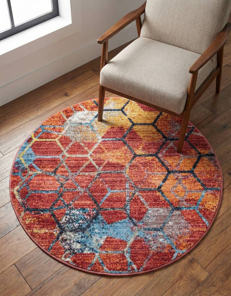 Detail image of 3' 3 x 3' 3 Andromeda Round Rug