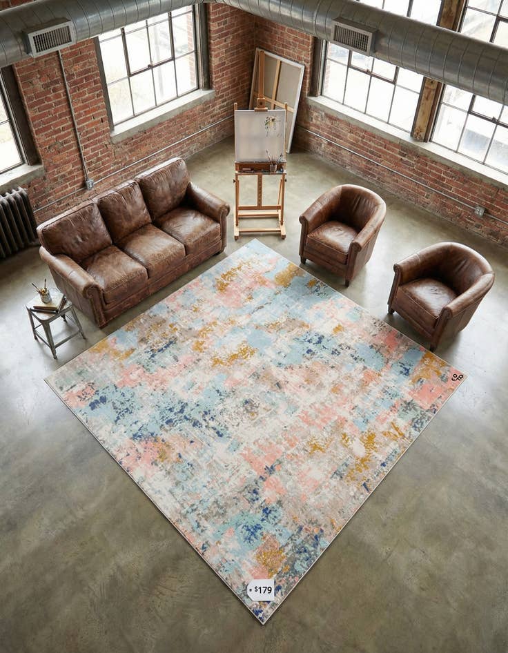 Detail image of  8' x 8' Lotus Square Rug