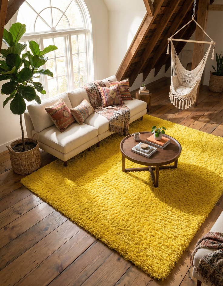 Detail image of 7' 10 x 11' Solid Shag Rug